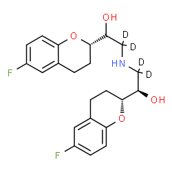 ChemSpider 2D Image | (1R)-1-[(2R)-6-Fluoro-3,4-dihydro-2H-chromen-2-yl]-2-({2-[(2S)-6-fluoro-3,4-dihydro-2H-chromen-2-yl]-2-hydroxy(1,1-~2~H_2_)ethyl}amino)(2,2-~2~H_2_)ethanol | C22H21D4F2NO4