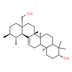 ChemSpider 2D Image | (3alpha,5xi,8alpha,9xi,10alpha,14beta,17alpha,18alpha,19alpha,20beta)-Urs-12-ene-3,28-diol | C30H50O2