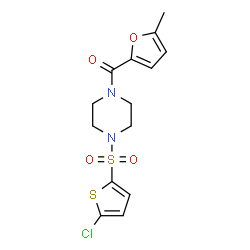 ChemSpider 2D Image | {4-[(5-Chloro-2-thienyl)sulfonyl]-1-piperazinyl}(5-methyl-2-furyl)methanone | C14H15ClN2O4S2