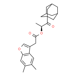 ChemSpider 2D Image | (2S)-1-(Adamantan-1-yl)-1-oxo-2-propanyl (5,6-dimethyl-1-benzofuran-3-yl)acetate | C25H30O4