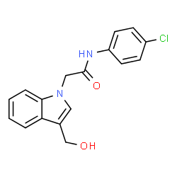 ChemSpider 2D Image | N-(4-Chlorophenyl)-2-[3-(hydroxymethyl)-1H-indol-1-yl]acetamide | C17H15ClN2O2