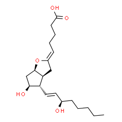 ChemSpider 2D Image | (5Z,8beta,9beta,11beta,12alpha,13E,15R)-11,15-Dihydroxy-6,9-epoxyprosta-5,13-dien-1-oic acid | C20H32O5