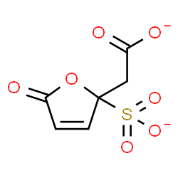 ChemSpider 2D Image | (5-Oxo-2-sulfonato-2,5-dihydro-2-furanyl)acetate | C6H4O7S