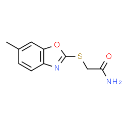ChemSpider 2D Image | 2-[(6-Methyl-1,3-benzoxazol-2-yl)sulfanyl]acetamide | C10H10N2O2S