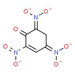 ChemSpider 2D Image | [(5-Nitro-6-oxo-4-cyclohexene-1,3-diylidene)bis(oxido-lambda~5~-azanylylidene)]dioxidanide | C6H3N3O7