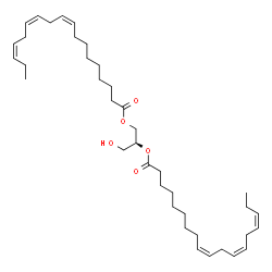 ChemSpider 2D Image | (2S)-3-Hydroxy-1,2-propanediyl (9Z,12Z,15Z,9'Z,12'Z,15'Z)bis(-9,12,15-octadecatrienoate) | C39H64O5
