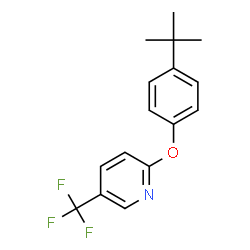 ChemSpider 2D Image | 2-[4-(2-Methyl-2-propanyl)phenoxy]-5-(trifluoromethyl)pyridine | C16H16F3NO