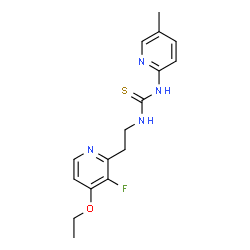 ChemSpider 2D Image | 1-[2-(4-Ethoxy-3-fluoro-2-pyridinyl)ethyl]-3-(5-methyl-2-pyridinyl)thiourea | C16H19FN4OS