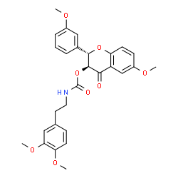 ChemSpider 2D Image | (2S,3S)-6-Methoxy-2-(3-methoxyphenyl)-4-oxo-3,4-dihydro-2H-chromen-3-yl [2-(3,4-dimethoxyphenyl)ethyl]carbamate | C28H29NO8