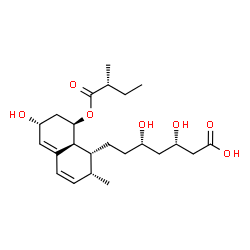 ChemSpider 2D Image | (3S,5S)-3,5-Dihydroxy-7-[(1R,2R,6R,8R,8aS)-6-hydroxy-2-methyl-8-{[(2R)-2-methylbutanoyl]oxy}-1,2,6,7,8,8a-hexahydro-1-naphthalenyl]heptanoic acid | C23H36O7