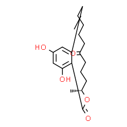 ChemSpider 2D Image | (3R)-14,16-Dihydroxy-3-methyl-3,4,5,6,9,10-hexahydro-1H-2-benzoxacyclotetradecine-1,7(8H)-dione | C18H22O5