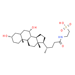ChemSpider 2D Image | 2-{[(3beta,7beta,8alpha,9beta,10alpha,13alpha,14beta,17alpha,20S)-3,7-Dihydroxy-24-oxocholan-24-yl]amino}ethanesulfonic acid | C26H45NO6S