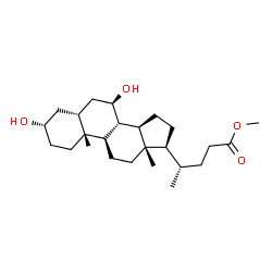ChemSpider 2D Image | Methyl (3beta,5alpha,7alpha,8alpha,9beta,10alpha,13alpha,14beta,17alpha,20S)-3,7-dihydroxycholan-24-oate | C25H42O4