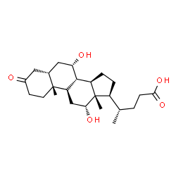 ChemSpider 2D Image | (5alpha,7beta,8alpha,9beta,10alpha,12beta,13alpha,14beta,17alpha,20S)-7,12-Dihydroxy-3-oxocholan-24-oic acid | C24H38O5
