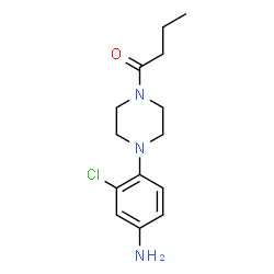 ChemSpider 2D Image | 1-[4-(4-Amino-2-chlorophenyl)-1-piperazinyl]-1-butanone | C14H20ClN3O