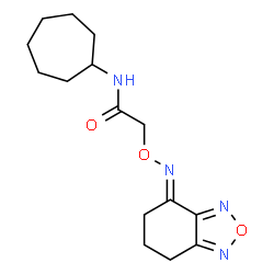 ChemSpider 2D Image | N-Cycloheptyl-2-{[(E)-6,7-dihydro-2,1,3-benzoxadiazol-4(5H)-ylideneamino]oxy}acetamide | C15H22N4O3