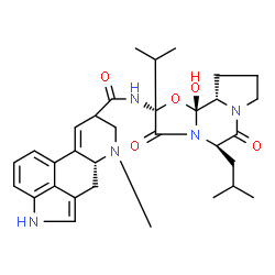 ChemSpider 2D Image | (5'beta,8xi,12'beta)-12'-Hydroxy-5'-isobutyl-2'-isopropyl-3',6',18-trioxoergotaman | C32H41N5O5