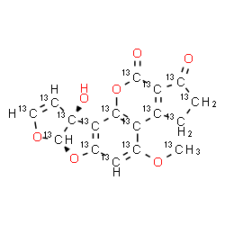 ChemSpider 2D Image | Aflatoxin M1-13C17 | 13C17H12O7