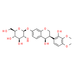 ChemSpider 2D Image | (3R,4R)-4-Hydroxy-3-(2-hydroxy-3,4-dimethoxyphenyl)-3,4-dihydro-2H-chromen-7-yl beta-D-glucopyranoside | C23H28O11