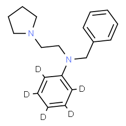 ChemSpider 2D Image | N-Benzyl-N-[2-(1-pyrrolidinyl)ethyl](~2~H_5_)aniline | C19H19D5N2