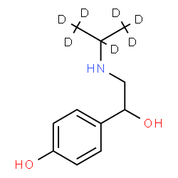 ChemSpider 2D Image | 4-{1-Hydroxy-2-[(~2~H_7_)-2-propanylamino]ethyl}phenol | C11H10D7NO2