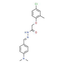 ChemSpider 2D Image | 2-(4-Chloro-2-methylphenoxy)-N'-{(E)-[4-(dimethylamino)phenyl]methylene}acetohydrazide | C18H20ClN3O2