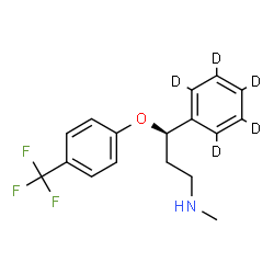 ChemSpider 2D Image | (3R)-N-Methyl-3-(~2~H_5_)phenyl-3-[4-(trifluoromethyl)phenoxy]-1-propanamine | C17H13D5F3NO