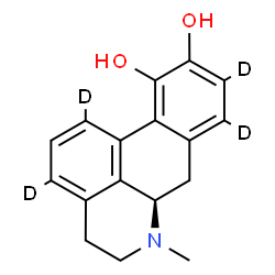 ChemSpider 2D Image | (6aR)-6-Methyl(1,3,8,9-~2~H_4_)-5,6,6a,7-tetrahydro-4H-dibenzo[de,g]quinoline-10,11-diol | C17H13D4NO2