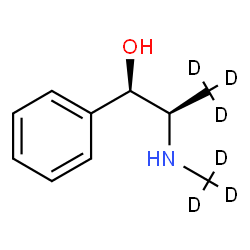 ChemSpider 2D Image | (1R,2R)-2-[(~2~H_3_)Methylamino]-1-phenyl-1-(3,3,3-~2~H_3_)propanol | C10H9D6NO