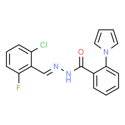 ChemSpider 2D Image | N'-[(E)-(2-Chloro-6-fluorophenyl)methylene]-2-(1H-pyrrol-1-yl)benzohydrazide | C18H13ClFN3O