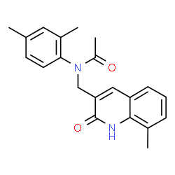 ChemSpider 2D Image | N-(2,4-Dimethylphenyl)-N-[(8-methyl-2-oxo-1,2-dihydro-3-quinolinyl)methyl]acetamide | C21H22N2O2