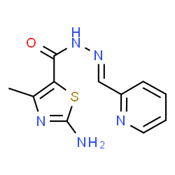 ChemSpider 2D Image | 2-Amino-4-methyl-N'-[(E)-2-pyridinylmethylene]-1,3-thiazole-5-carbohydrazide | C11H11N5OS