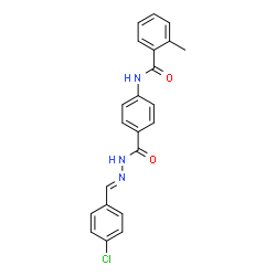 ChemSpider 2D Image | N-(4-{[(2E)-2-(4-Chlorobenzylidene)hydrazino]carbonyl}phenyl)-2-methylbenzamide | C22H18ClN3O2