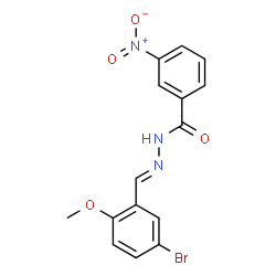 ChemSpider 2D Image | N'-[(E)-(5-Bromo-2-methoxyphenyl)methylene]-3-nitrobenzohydrazide | C15H12BrN3O4