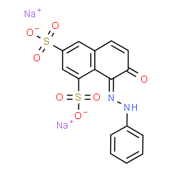ChemSpider 2D Image | Disodium (8Z)-7-oxo-8-(phenylhydrazono)-7,8-dihydro-1,3-naphthalenedisulfonate | C16H10N2Na2O7S2