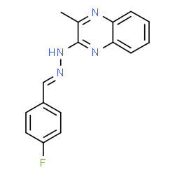 ChemSpider 2D Image | 2-[(2E)-2-(4-Fluorobenzylidene)hydrazino]-3-methylquinoxaline | C16H13FN4