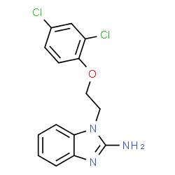 ChemSpider 2D Image | 1-[2-(2,4-Dichlorophenoxy)ethyl]-1H-benzimidazol-2-amine | C15H13Cl2N3O