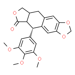 ChemSpider 2D Image | (5S)-5-(3,4,5-Trimethoxyphenyl)-5,8,8a,9-tetrahydrofuro[3',4':6,7]naphtho[2,3-d][1,3]dioxol-6(5aH)-one | C22H22O7
