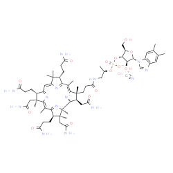 ChemSpider 2D Image | cobaltic;[(2R,3S,4S,5S)-5-(5,6-dimethylbenzimidazol-1-yl)-4-hydroxy-2-(hydroxymethyl)tetrahydrofuran-3-yl] [(1R)-1-methyl-2-[3-[(1R,2R,3R,4Z,7S,9Z,12S,13S,14Z,17R,18S,19R)-2,13,18-tris(2-amino-2-oxo-ethyl)-7,12,17-tris(3-amino-3-oxo-propyl)-3,5,8,8,13,15,18,19-octamethyl-2,7,12,17-tetrahydro-1H-corrin-21-id-3-yl]propanoylamino]ethyl] phosphate;cyanide | C63H88CoN14O14P