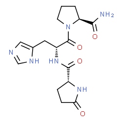 ChemSpider 2D Image | 5-Oxo-D-prolyl-D-histidyl-L-prolinamide | C16H22N6O4
