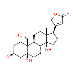 ChemSpider 2D Image | (3beta,5beta,14xi)-3,5,14,19-Tetrahydroxycard-20(22)-enolide | C23H34O6