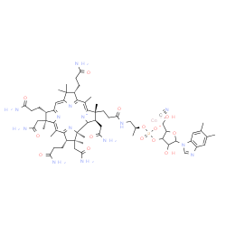 ChemSpider 2D Image | cobaltic;[5-(5,6-dimethylbenzimidazol-1-yl)-4-hydroxy-2-(hydroxymethyl)tetrahydrofuran-3-yl] [(1S)-1-methyl-2-[3-[(2R,3R,4Z,7S,9Z,12S,13S,14Z,17S,18S,19R)-2,13,18-tris(2-amino-2-oxo-ethyl)-7,12,17-tris(3-amino-3-oxo-propyl)-3,5,8,8,13,15,18,19-octamethyl-2,7,12,17-tetrahydro-1H-corrin-21-id-3-yl]propanoylamino]ethyl] phosphate;cyanide | C63H88CoN14O14P