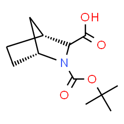 ChemSpider 2D Image | (1R,4R)-2-{[(2-Methyl-2-propanyl)oxy]carbonyl}-2-azabicyclo[2.2.1]heptane-3-carboxylic acid | C12H19NO4