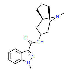 ChemSpider 2D Image | 1-Methyl-N-[(1R,5R)-9-methyl-9-azabicyclo[3.3.1]non-3-yl]-1H-indazole-3-carboxamide | C18H24N4O