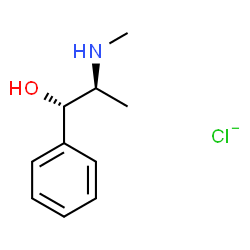 ChemSpider 2D Image | Benzenemethanol, alpha-[(1S)-1-(methylamino)ethyl]-, chloride, (alphaS)- (1:1) | C10H15ClNO