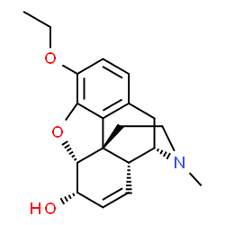 ChemSpider 2D Image | (5alpha,6alpha,9alpha)-3-Ethoxy-17-methyl-7,8-didehydro-4,5-epoxymorphinan-6-ol | C19H23NO3