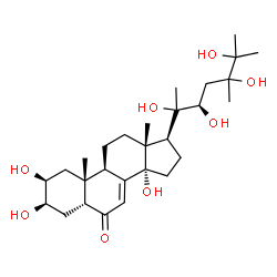 ChemSpider 2D Image | (2beta,3beta,5beta,22R,24xi)-2,3,14,20,22,24,25-Heptahydroxyergost-7-en-6-one | C28H46O8