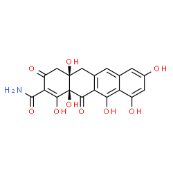 ChemSpider 2D Image | (4aR,12aR)-1,4a,8,10,11,12a-Hexahydroxy-3,12-dioxo-3,4,4a,5,12,12a-hexahydro-2-tetracenecarboxamide | C19H15NO9