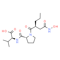 ChemSpider 2D Image | 1-{(2S)-2-[2-(Hydroxyamino)-2-oxoethyl]pentanoyl}-D-prolyl-L-valine | C17H29N3O6