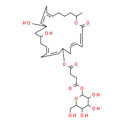 ChemSpider 2D Image | 1-O-(4-{[(5Z,11Z,19Z)-14,16-Dihydroxy-24-methyl-2-oxooxacyclotetracosa-3,5,9,11,17,19-hexaen-8-yl]oxy}-4-oxobutanoyl)hexopyranose | C34H48O13
